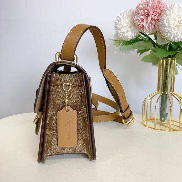 Coach CR329 Morgan Square Crossbody Bag In Blocked Signature Canvas IN - Picture 4 of 10